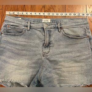 Nicole Miller Size 12 Super High Rise Nomad Denim Cut Off Shorts Light Wash